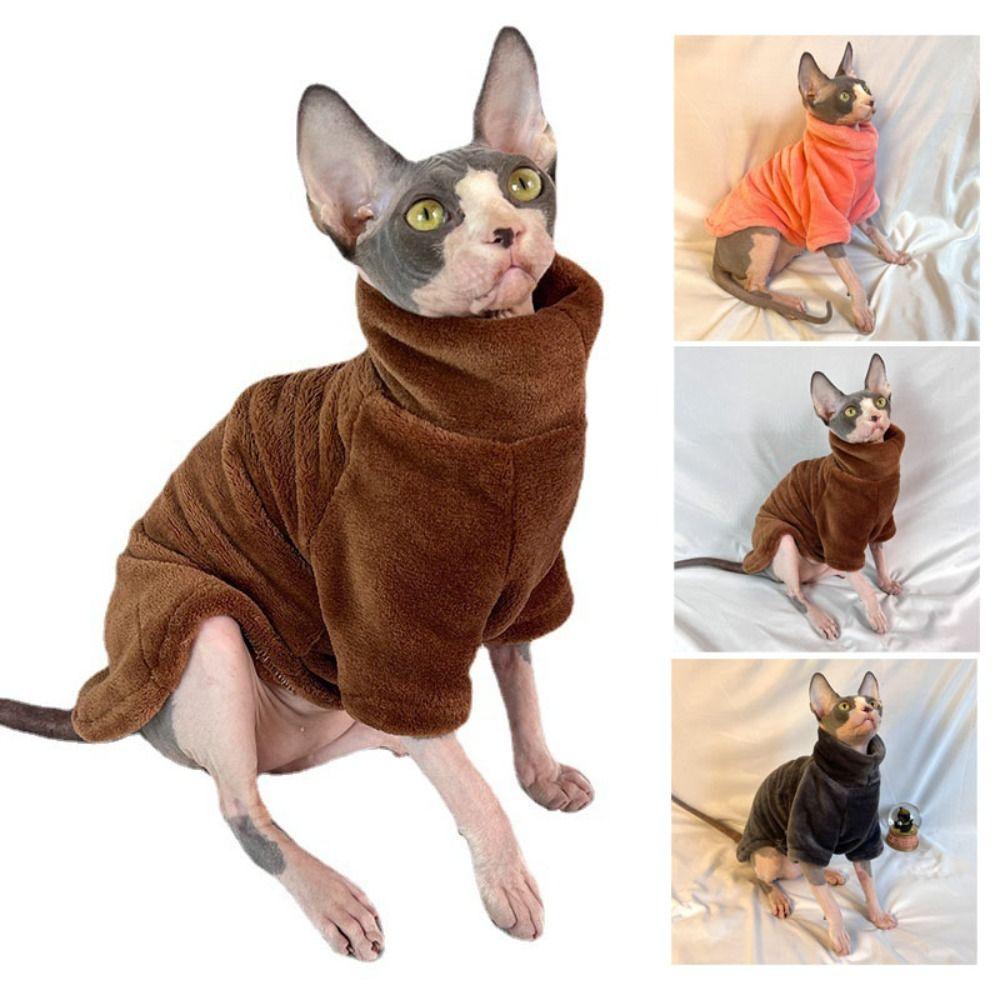 Turtleneck Dog Sweatshirt Fleece Warm Cat Sweatshirt New Winter Puppy Clothes Yorkies Poodle