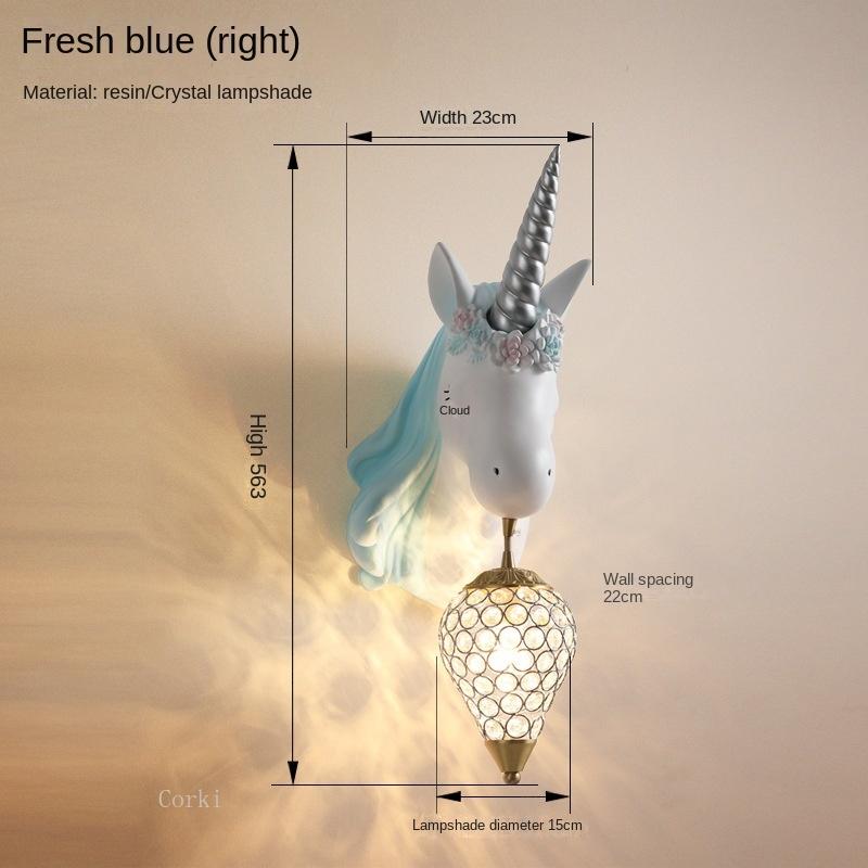 Nordic Simple Lovely Unicorn Led Wall Lamp Bedroom Bedside Lamp Girl Pink Creative Room Sconce Wall Lights Cartoon Unicorn Lamp