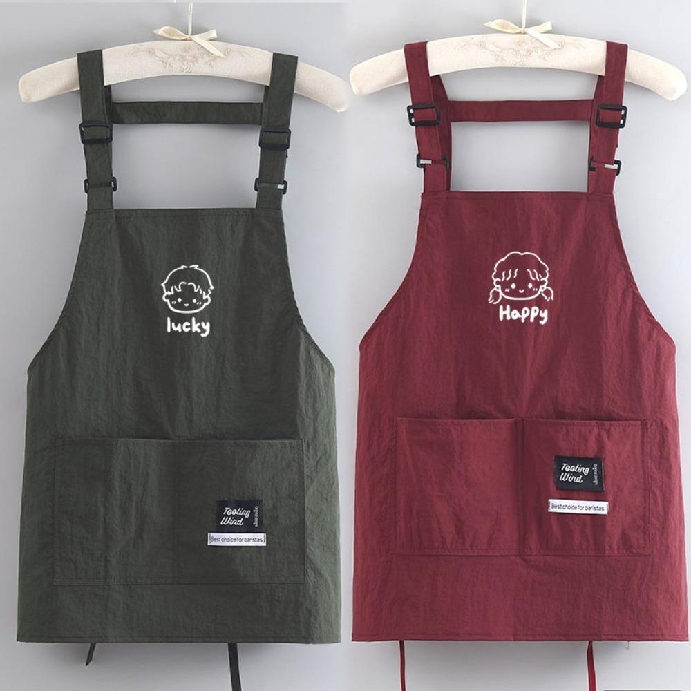 Waterproof Kitch Apron Cartoon Cooking Smock Portable Chef Apron  for Home Kitchen