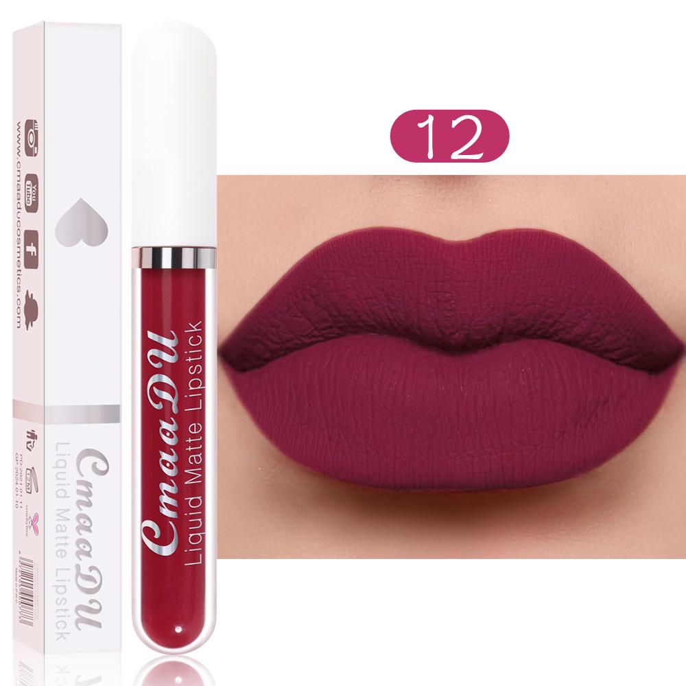 CmaaDu 18-Color Matte Waterproof Long-lasting Lip Gloss