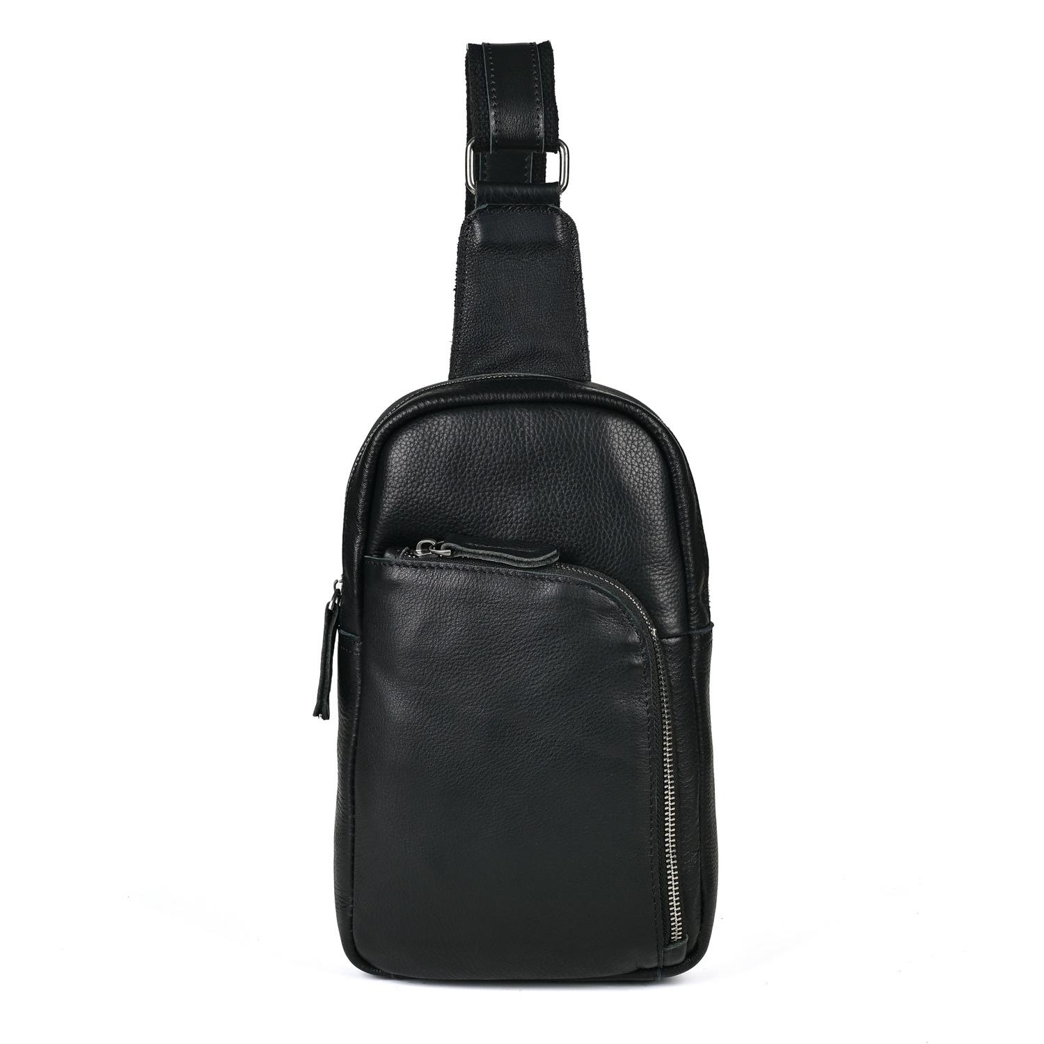 

Gu Chao Ke Унисекс Ретро Нагрудная Сумка из Натуральной Кожи, Повседневная Вместительная Сумка Кроссбоди и Наплечная Сумка для iPad. чёрный