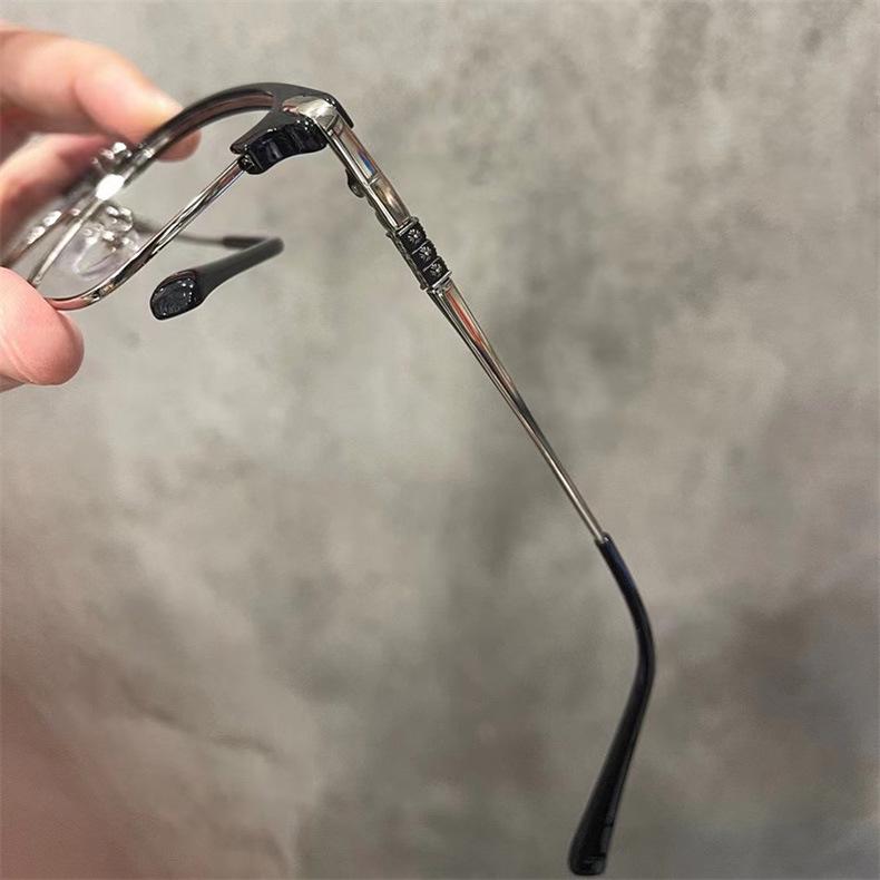 Men's Stylish Business Half-Frame TR Eyebrow Glasses with Anti-Blue Light Filter