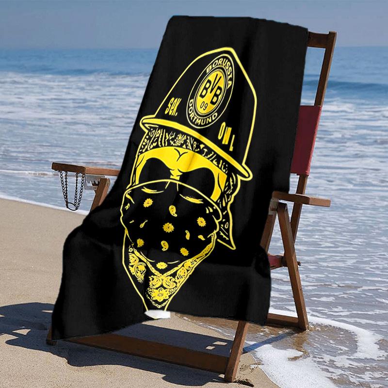 Proof Beach Towel with Borussia Dortmund Pattern - Soft,absorbent,quick-drying,machine Washable - Perfect for Swimming,camping,bathing