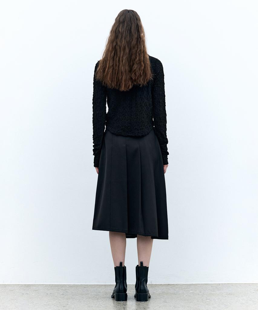 Textured Hooded Top Black