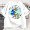 Funny Korean Bear Meme White Tees Don't Want To Work and Prints for Relatable Casual Wear Women Clothing