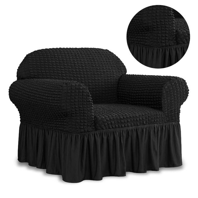 1 Seat European Style Armchair Cover with Skirt Stretch Sofa Slipcover for Living Room Elastic Sofa Corner Sofa Couch Cover