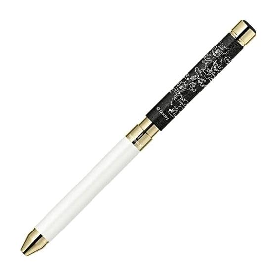 Zebra Sharbo X Disney Leather Black Barrel Multifunction Pen (2 Ballpoint Pens + Mechanical Pencil) - Quiet, Smooth Writing, Exquisite Operation