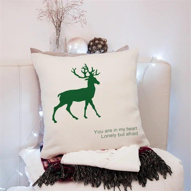 45x45cm Creative Geometric Elk Pillowcase Living Room Sofa Office Seat Car Cushion Cover  Ornament Home Decoration