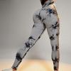 Hollow Out Breathable Tight Fitting Sports Yoga Leggings Pants Women High Waist Hip Lifting Fitness Legging Pants Ladies Tie Dye Slim Yoga Pants 25606