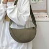 New student portable shoulder bag women go out for leisure travel light messenger bag solid color simple dumpling bag