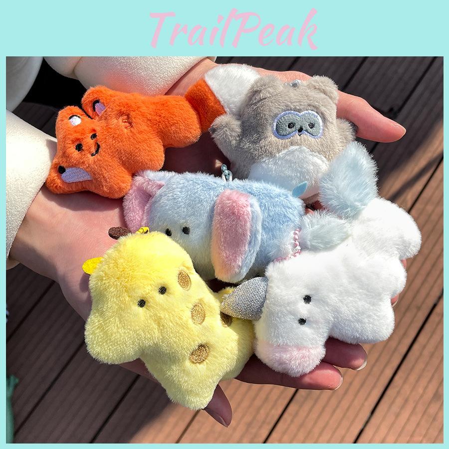 Elephant Fox Giraffe Unicorn Raccoon Plush Animal Keychain Stuffed Toy Gift