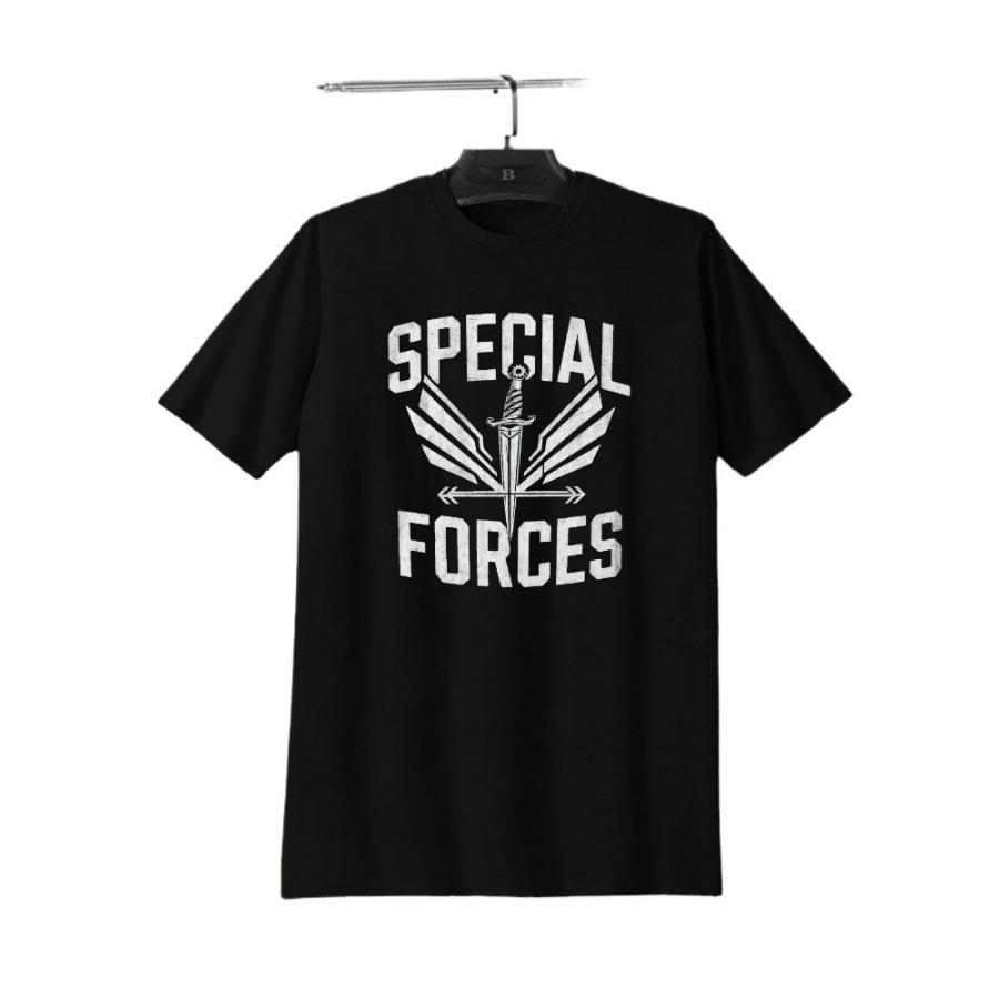Mens SPECIAL FORCES Graphic Tee  100 Cotton Oneck Short Sleeve Casual Printed TShirt  with Bold Print Design