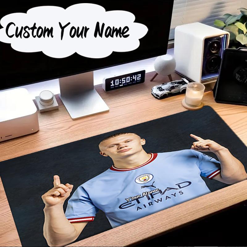 Custom Name Mouse pad Haaland Player Pose Mouse Pad Desk Mat, Non-Slip Rubber Backer Pad For Computer Notebook Gaming Mouse Pad Birthday Gift