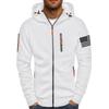 Mens Casual Sports Zip Up Hoodie Solid Color Gym Workout Loose Fit Hooded Sweatshirt
