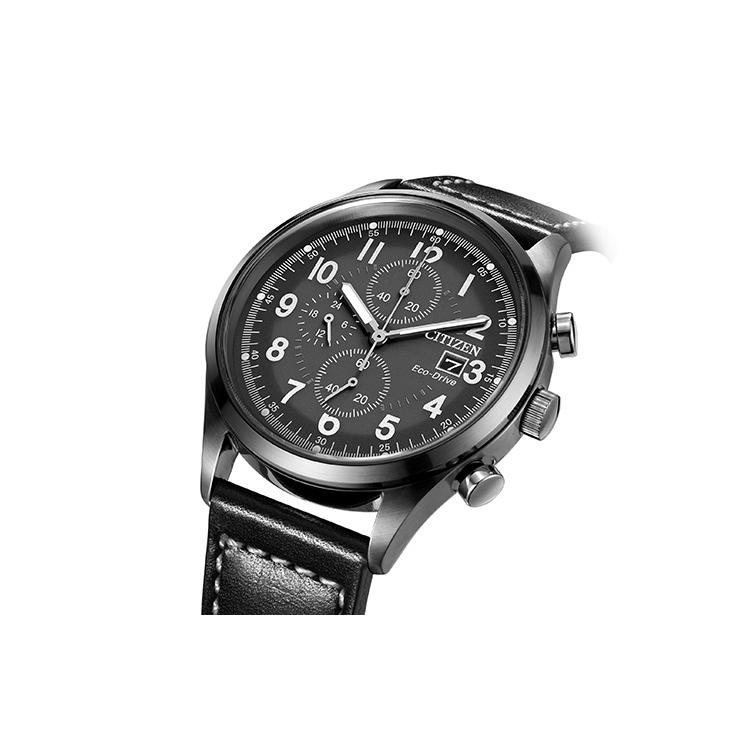 Citizen Colección Ecology Drive Movimiento Solar Correa de Cuero de Vaca Relojes para Hombre Esfera Negra CA0627-09H