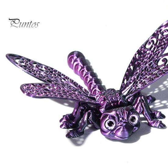 Eco-friendly Plastic Figure 3D Printed Articulated Dragonfly Model, Flexible Realistic Animal Fidget Toys, Educational Science Teaching Aid