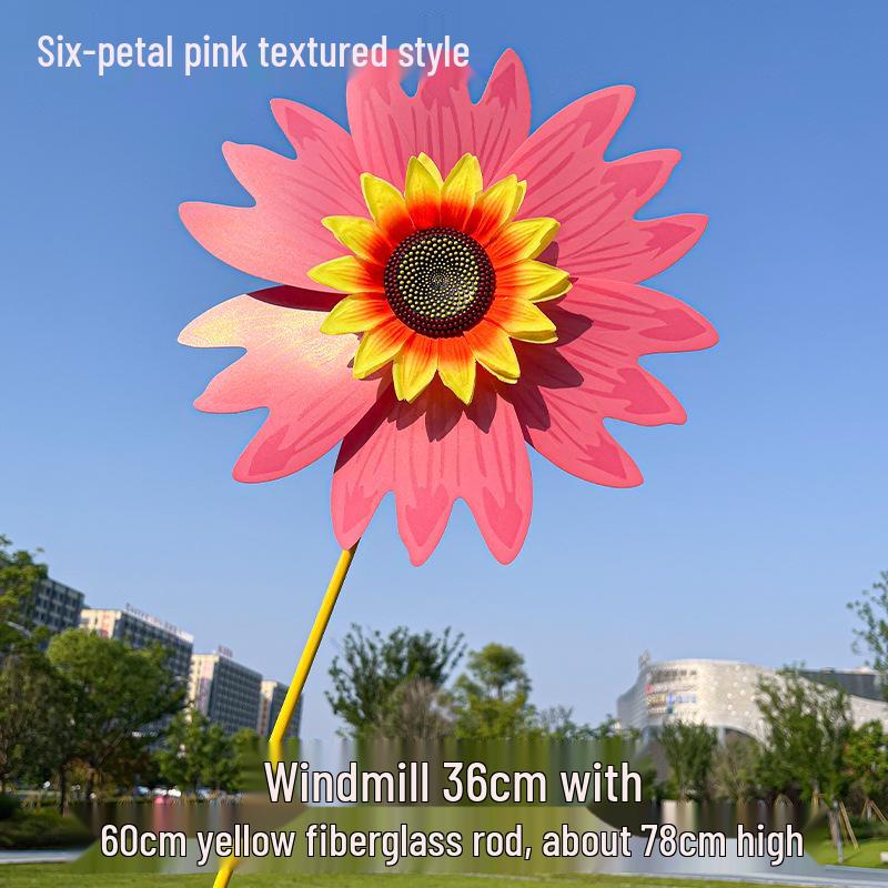 Children's Double-Layer Rotating Sunflower Pinwheel Outdoor Decoration