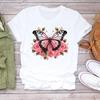 (Asian Size)  Print Lady T Shirt Trend Butterfly Trend 90s  Fashion Women Clothing Casual Top Short Sleeve Tee Female Graphic T-shirts