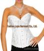 Gothic Black Leather Corset with Diamond Buckle & Wide Straps