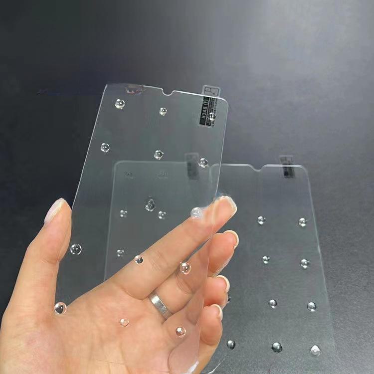 Pellicola protettiva in vetro temperato antideflagrante trasparente HD per Apple 16 Pro con bordo in alluminio ad arco resistente