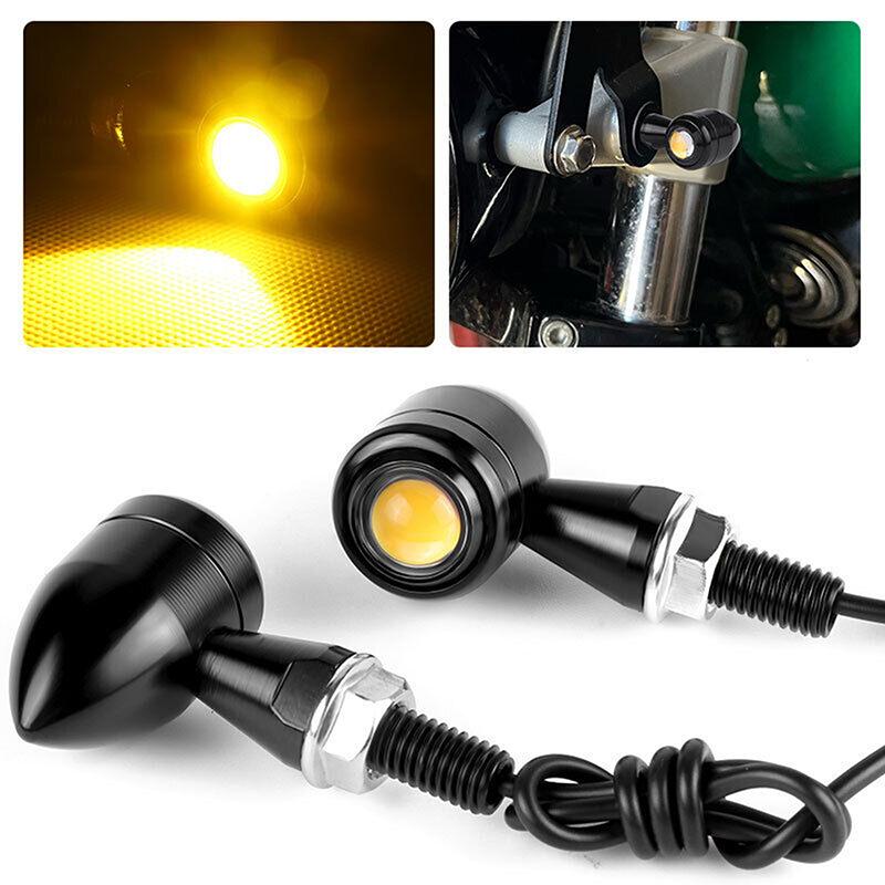 2Pcs Motorcycle LED Turn Signal Light Signal Lamp Indicators Blinker Flashing Lamp 8mm Universal for Dirt Bike Street Bike