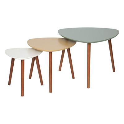 Set of 3 Nested Coffee Tables Miléo Brown Atmosphera