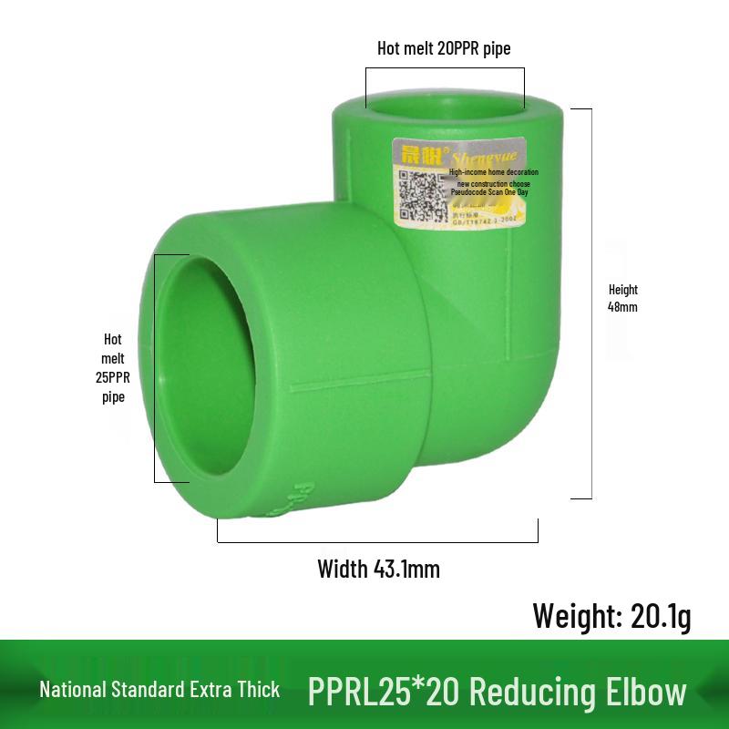 Thickened PPR 4-Point 20 Internal Thread Tee & External Thread Elbow Hot Melt Fittings