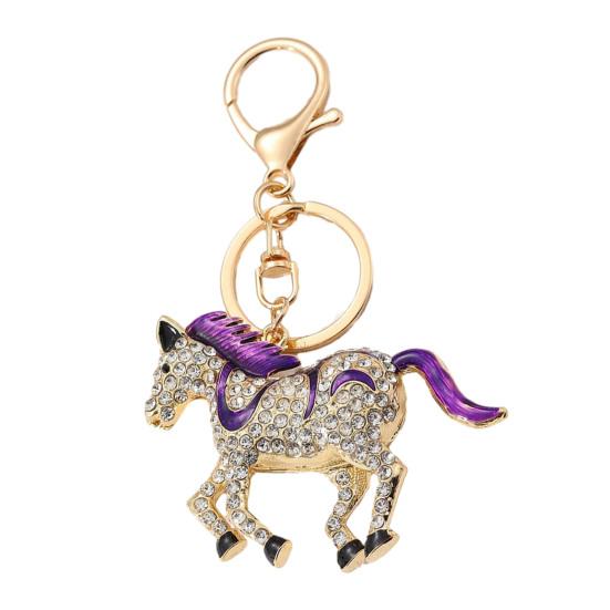 Year of Horse Keychain 2026 Horse Year Pendant Metal Carving Good Luck Charm Key Chain Bags Backpacks Decoration