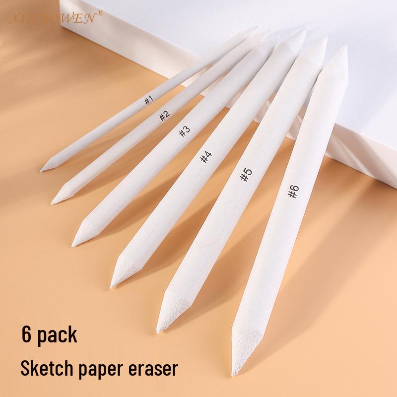 6-Piece Double-Ended Newsprint Blending Stumps: Essential for Art Students' Smudging, Correction, and Sketching.