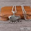 Retro Tibetan Silver Abacus Necklace for Women - Long, Versatile Sweater Chain Pendant, Ethnic Style Charm, Perfect for Autumn/Winter Attire.