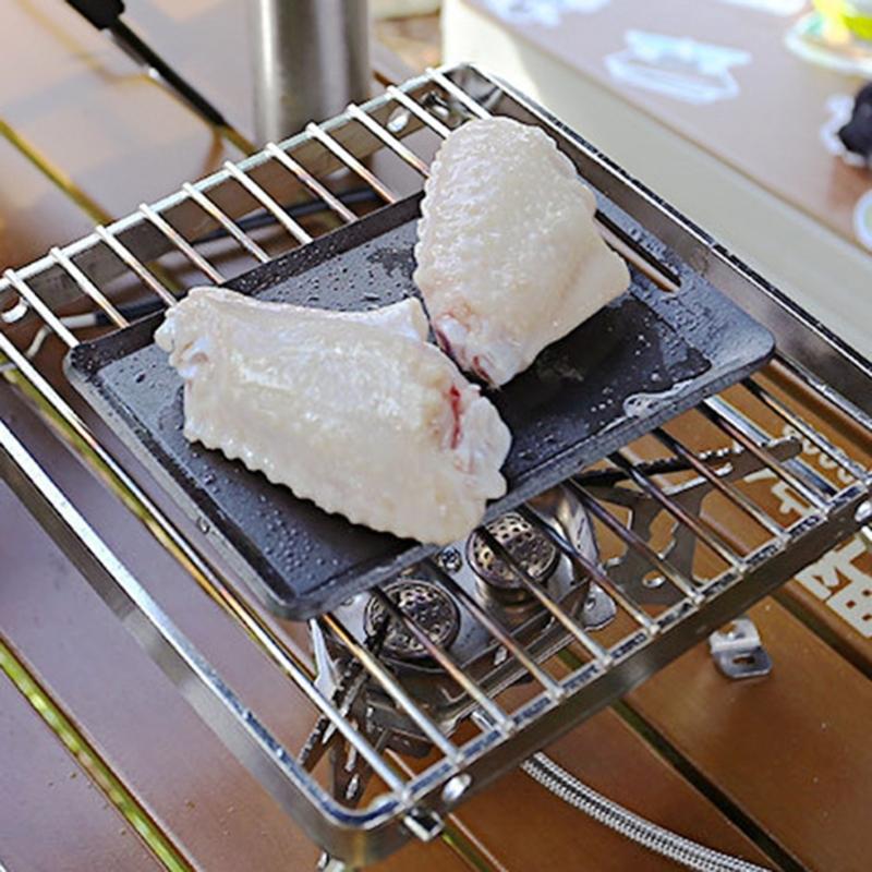 Small Grill Pans Barbecue Griddle Frying Pans Outdoor Picnic Grill Plate Rectangle Small Baking Pans Cooking Utensils