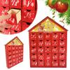 Wooden Christmas Advent Calendar House Shaped Countdown Calendar with 24 Drawers Countdown To Christmas Refillable Wooden Advent