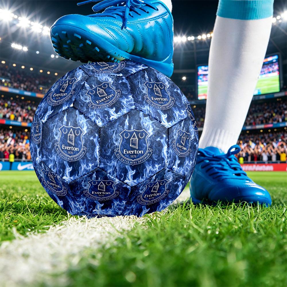 Everton FootballPrinted Size 5 Soccer Ball, Anti Slip Adult Match Football Souvenir for Football Fans