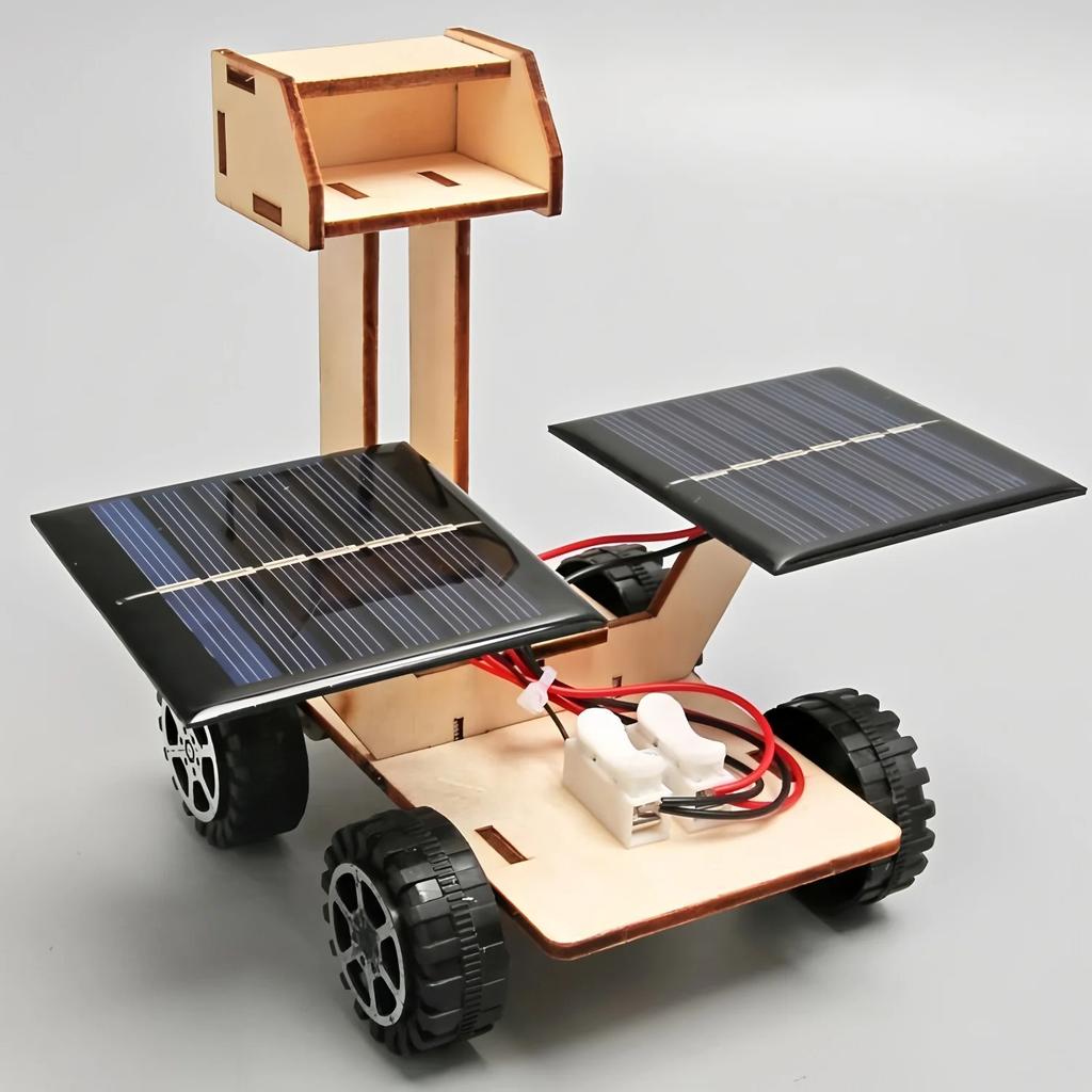DIY Solar Car Lunar Exploration Vehicle Children's Hand-Assembled Model Diy 3D Wooden Puzzle Science And Education Toys