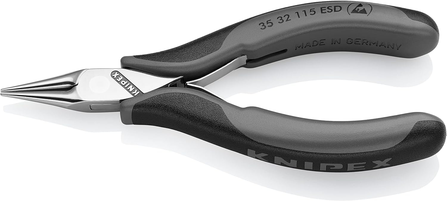 

KNIPEX ESD Прецизионные плоскогубцы, Круглые, 115 мм, 3532115ESD