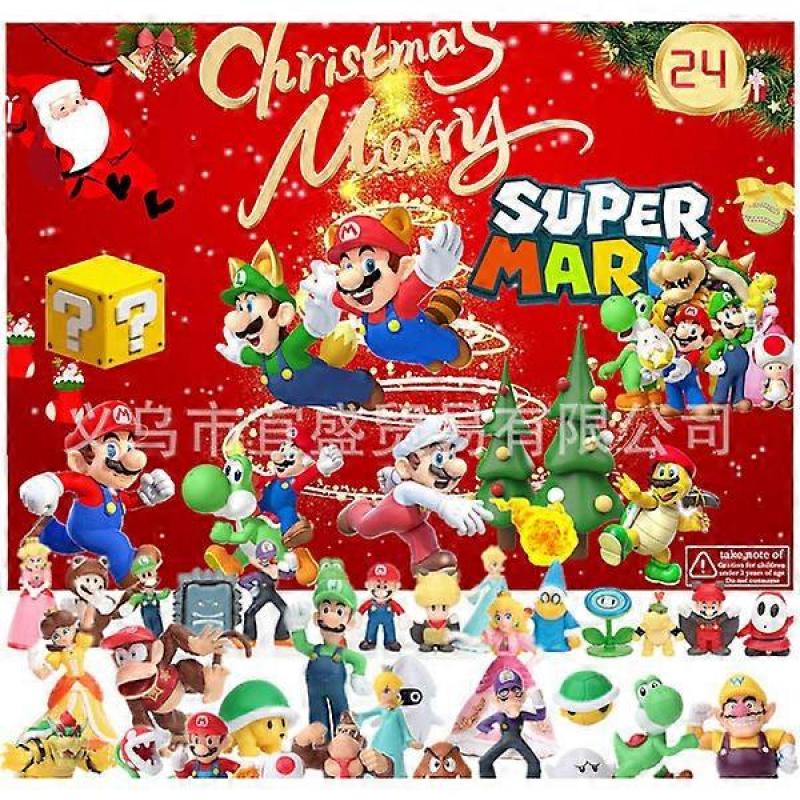 Super Mario Children's Calendar for Children 2024, 24 Surprising Christmas Gifts with Colorful Mario Toys A