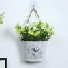 Hanging Flowerpot Retro Style Exquisite Pattern Lanyard Design Rust-proof Sturdy Construction Decorative Iron
