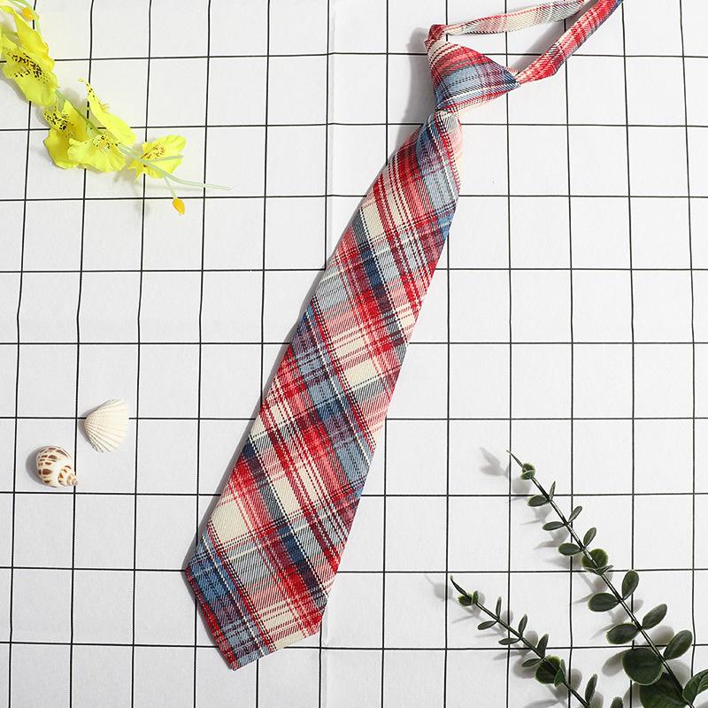 Jk Small Tie Female College Style Lazy Japanese Plaid Uniform Shirt Tie Student Ins Men'S And Women'S Short Styles Free Of Charge