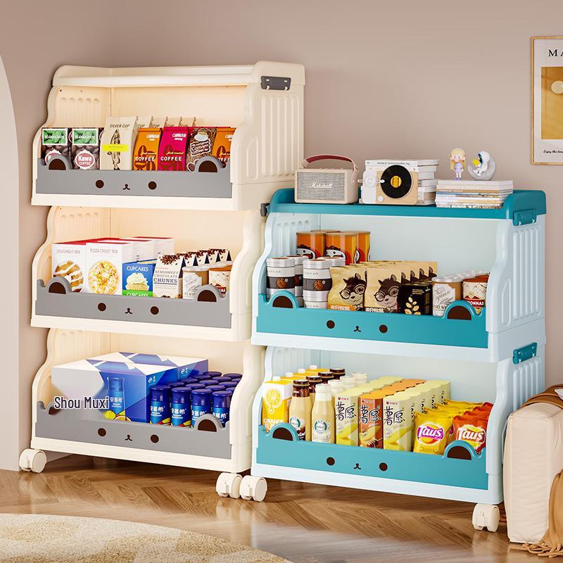Children's Movable Multi-Layer Bookshelf and Storage Rack