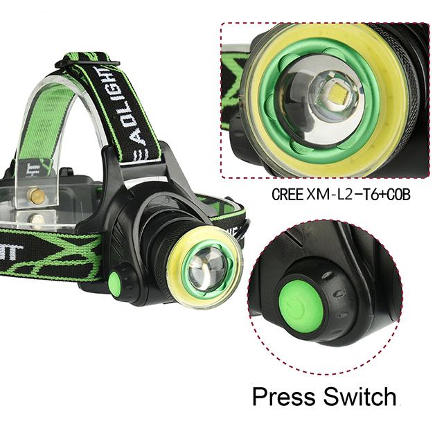 XM-L2 T6 COB 10000LM Led Headlamp Headlight Micro USB Charger Head Lamp Portable Light Torch Lantern