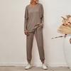 Women's 2 Piece Outfits Sets Ruched Long Sleeve Tops  Wide Leg Pants Tracksuit Sets