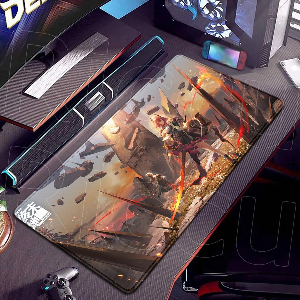 HD Arknights Endfield Mauspads Anime Mädchen Laevatein Mauspads Groß Gamer XXL Laptop Teppich Gaming PC Zubehör erweitern Schreibtischunterlage