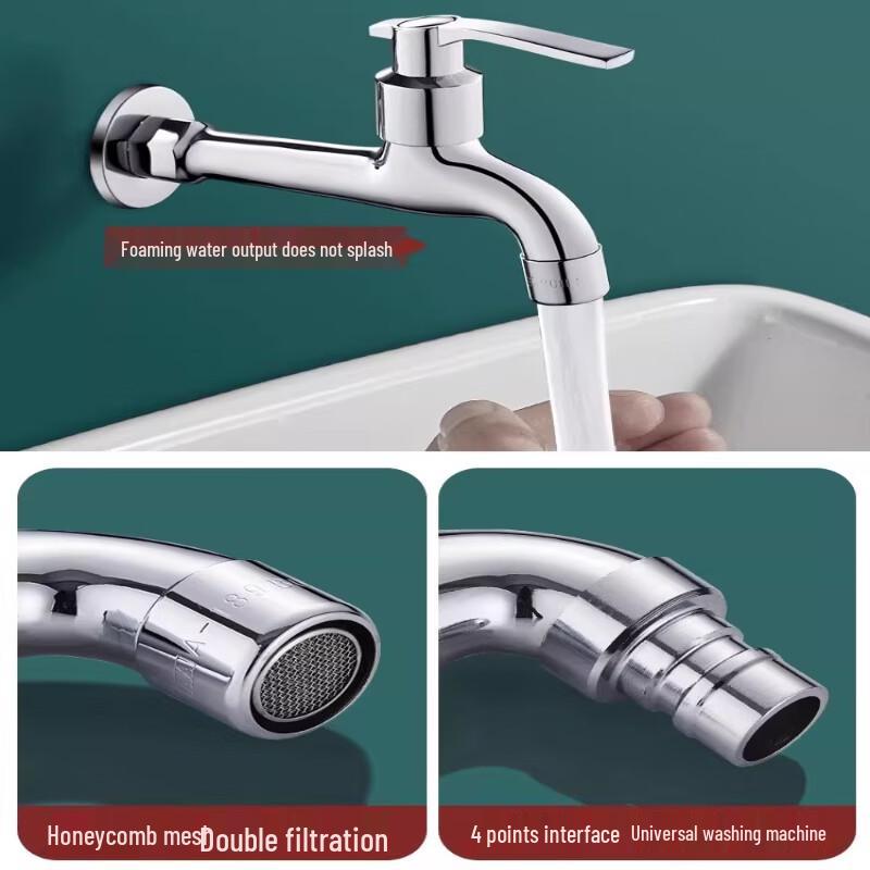 Extended Wall-Mounted Cold Water Faucet