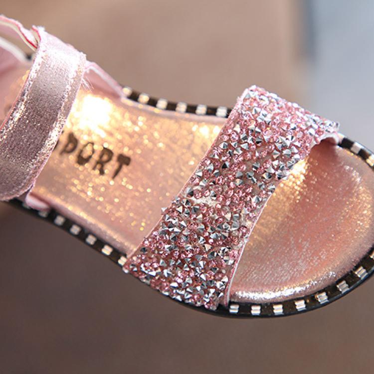 1–12 Jahre alte Kinder-Sandalen, Hasenohren, Mädchen, Strass-Schuhe, römische Schuhe, süße Prinzessinnen-Schuhe