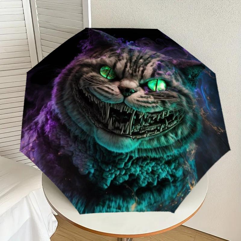 

1pc Fantasy Cat Print Automatic Folding Umbrella - Compact 8-Rib Design,Perfect Gift for Friends & Family yy250926006