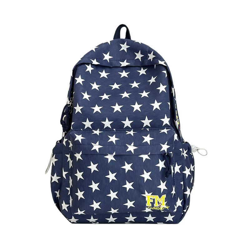 Schoolbag Handsome Mijia New College Style Star Printed Backpack Female Students Large Capacity Lightweight School Bag Junior High School Backpack