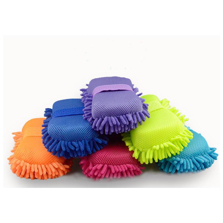 Coral Fleece Car Wash Chenille Sponge and Glove Set