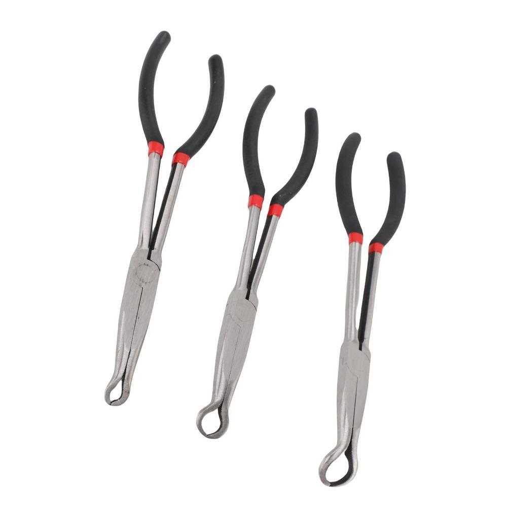 3PCS 11 Inch Long Nose Grip Pliers Round O Shape Jaw Ring Nose Pliers  Spark Plug Boot Removal