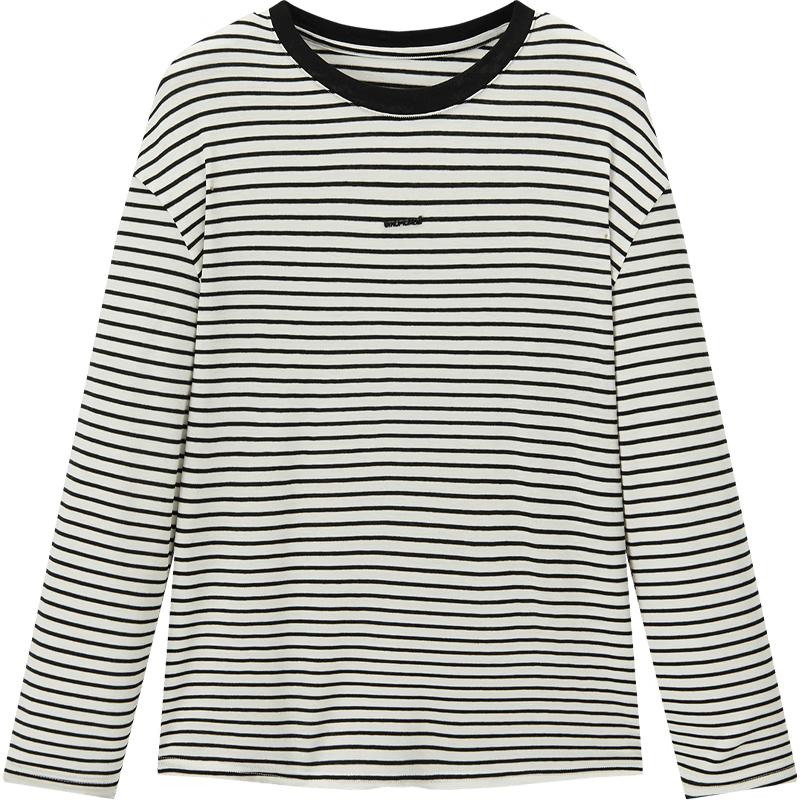 Aijutu Women s Classic Striped Knit T-Shirt M