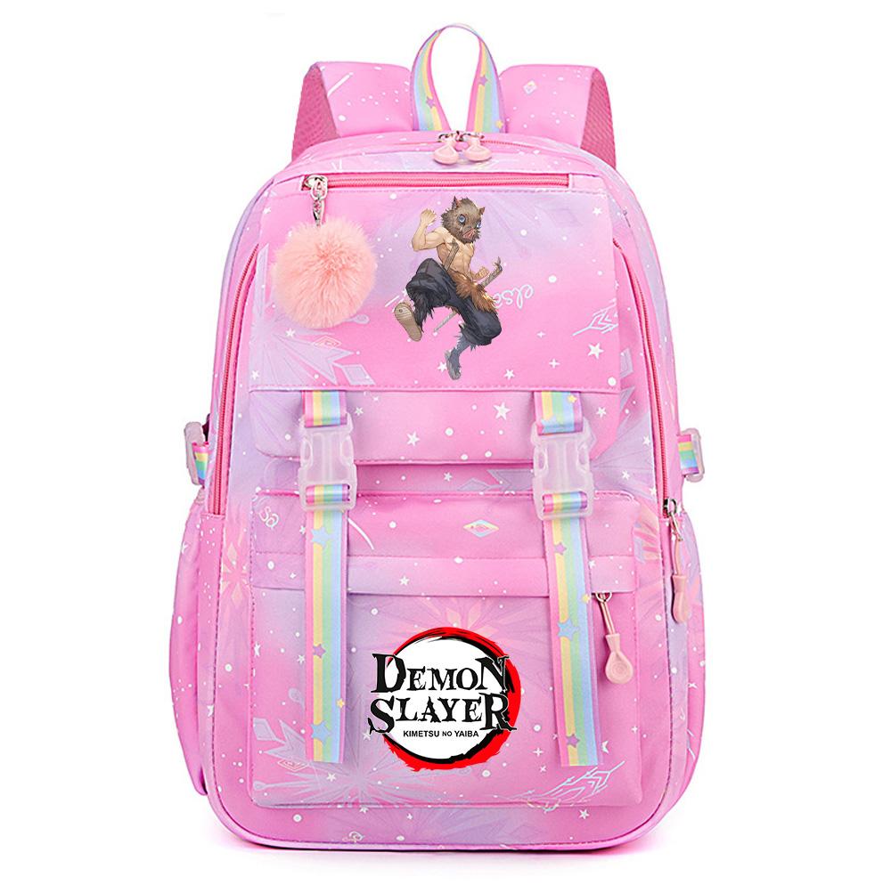 Cartoon Niedlich Dämonentöter Bedruckter Rucksack mit großem Fassungsvermögen für Teenager Schüler Rucksack Schultasche Reisetasche Geschenk
